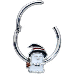 16G 3/8 Witch Hat Ghost Halloween Hinged Segment Ring