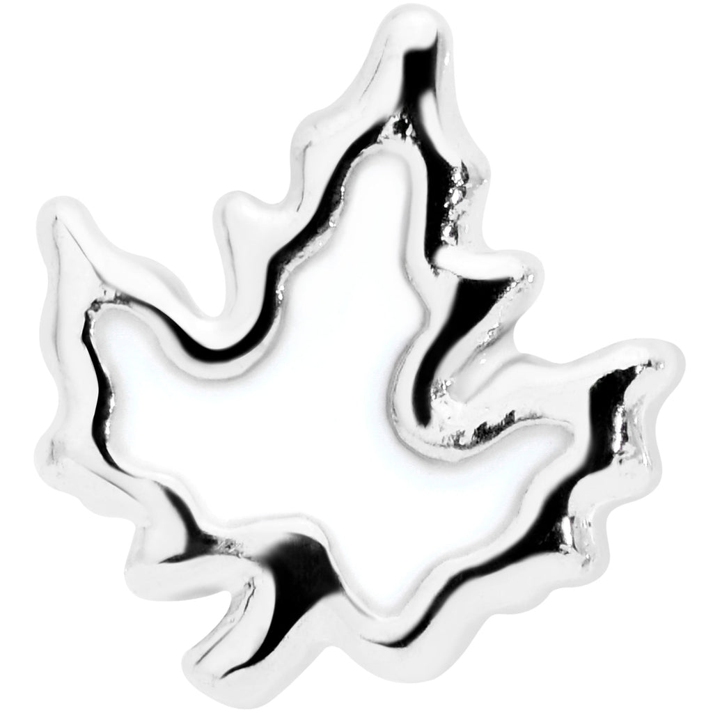 16G 1/4 Autumn White Maple Leaf Cartilage Tragus Earring