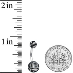 Matte Grey Zebra Stripe Belly Ring