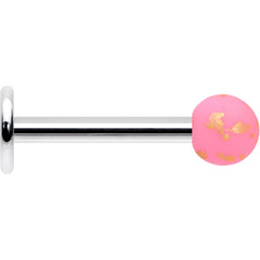 16G 5/16 Matte Pink Splatter Pattern Labret Monroe Tragus