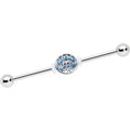 14G Blue Gem Geometric Blues Industrial Barbell 38mm