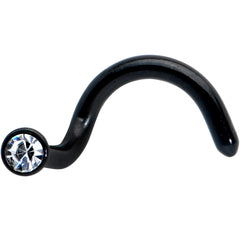 18G 1/4 Clear Gem Black 2mm End Left Nose Screw