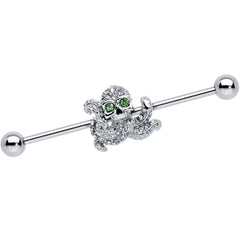 14G Clear Green Gem Sunglasses Octopus Industrial Barbell 38mm