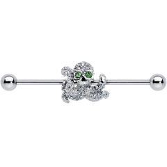 14G Clear Green Gem Sunglasses Octopus Industrial Barbell 38mm
