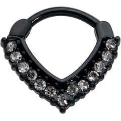 16G 5/16 Clear CZ Gem Black Classic Chevron Cartilage Clicker