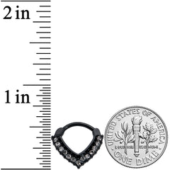 16G 5/16 Clear CZ Gem Black Classic Chevron Cartilage Clicker