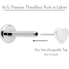 16G 5/16 G23 Titanium Threadless Post Only Labret Monroe Tragus