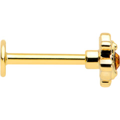 16G 5/16 Yellow Gem Gold Tone Duet Scroll Labret Monroe Tragus