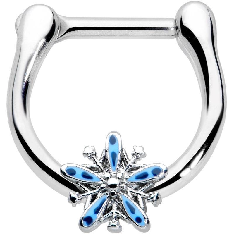 16G 5/16 Snowflake Blues Christmas Cartilage Clicker