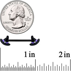 14G 5/8 Black Purple Band Witch Hat Halloween Nipple Ring Set