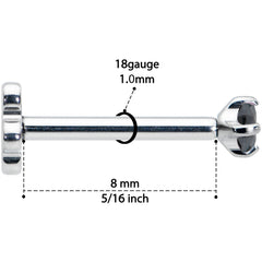 18G 5/16 Black CZ G23 Titanium Threadless Flower Labret Tragus