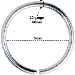 20G 9mm Grade 23 Titanium Bendable Hoop Ring