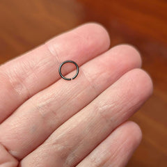 20G 1/4 Black PVD Grade 23 Titanium Bendable Hoop Ring