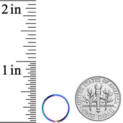 20G 3/8 Rainbow PVD Grade 23 Titanium Bendable Hoop Ring