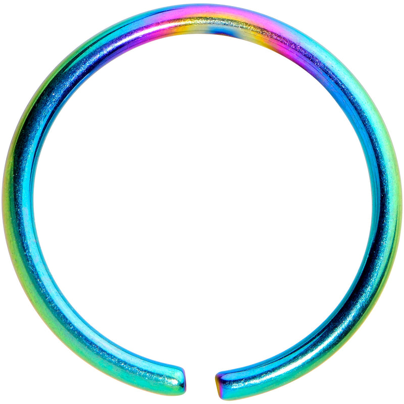 18G 3/8 Rainbow PVD Grade 23 Titanium Bendable Hoop Ring