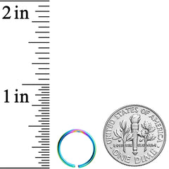 18G 3/8 Rainbow PVD Grade 23 Titanium Bendable Hoop Ring