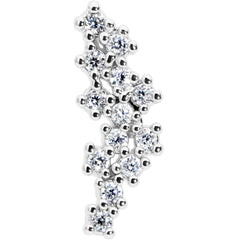 16G 1/4 Clear CZ Gem Texture Arc Internal Thread Labret Tragus