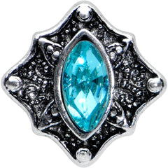 16G 1/4 Blue Gem Rhombus Retro Cartilage Tragus Earring