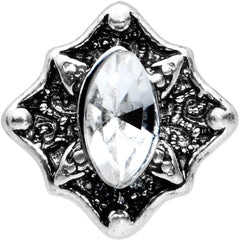 20G 1/4 Clear Gem Rhombus Retro Nose Bone