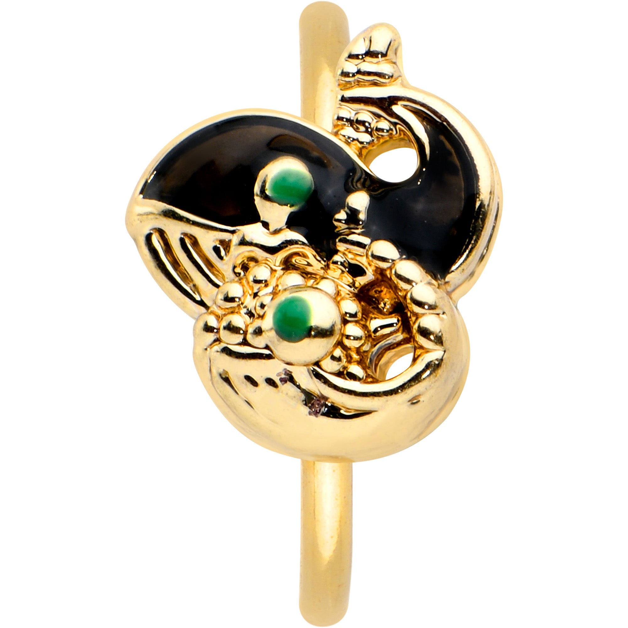 20G 5/16 Gold Tone Mom Baby Orca Whale Nose Hoop