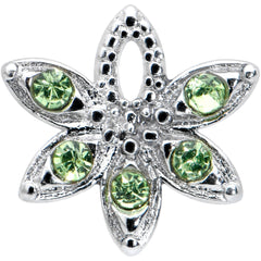 16G 1/4 Green Gem Texture Loopy Pot Leaf Cartilage Tragus Earring