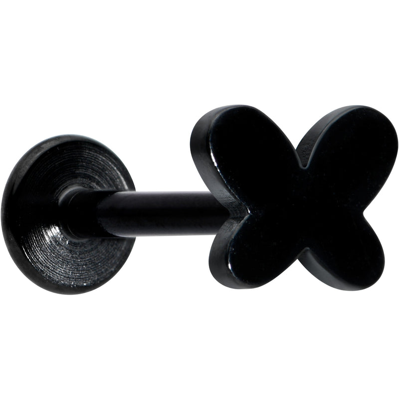 16G 5/16 Black Simple Butterfly Internally Threaded Labret Tragus
