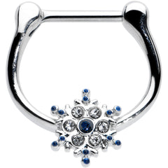 16G 5/16 Blue Gem Festive Snowflake Christmas Cartilage Clicker
