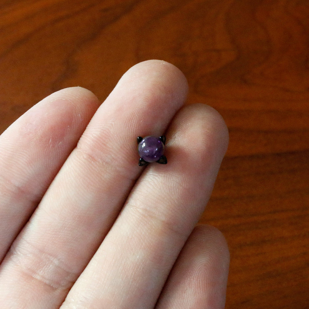 16G 5/16 Purple Amethyst Black Claw Hand Labret Monroe Tragus