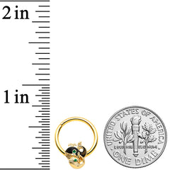 16G 3/8 Gold Tone Mom Baby Whale Hinged Segment Ring