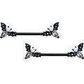 14G 5/8 Clear Gem Black Flying Bats Halloween Nipple Ring Set
