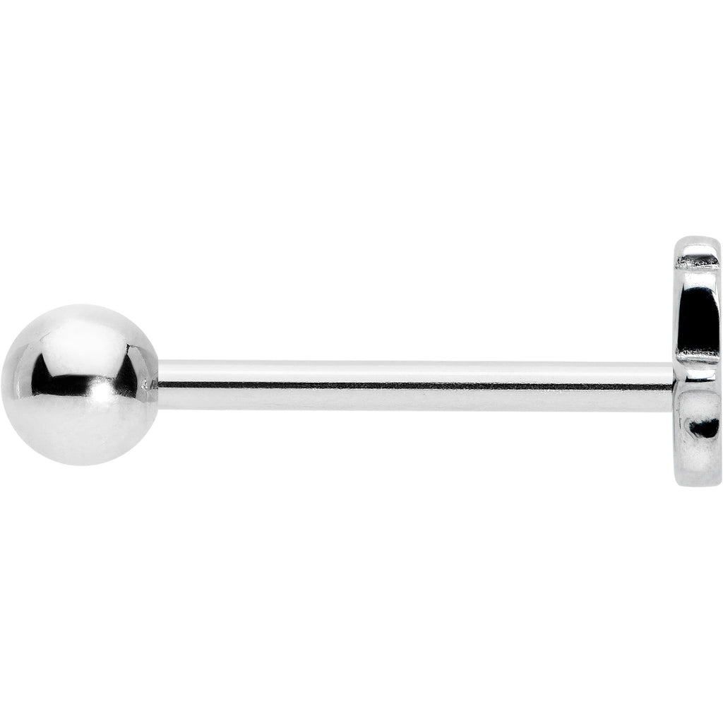 Clear CZ Gem Understated Hamsa Hand Barbell Tongue Ring