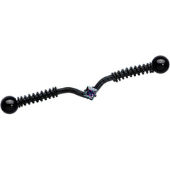 14G Black Gem Black Vee Spring Coil Project Bar 38mm