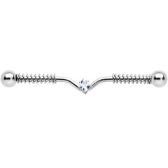 14G Clear Gem Vee Spring Coil Project Bar 38mm