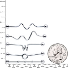 14G Loops Waves Industrial Project Bar 40mm Set of 5