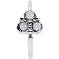 20G 5/16 White Faux Opal Trio Triangle Nose Hoop