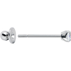 3mm Clear CZ Gem Implant Grade Titanium Stud Earrings