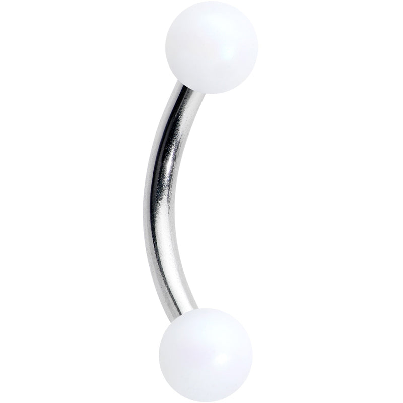 16G 5/16 Matte White Aurora Curved Eyebrow Ring