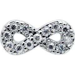 16G 5/16 Clear CZ Gem Internal Thread Infinity Sign Labret Tragus