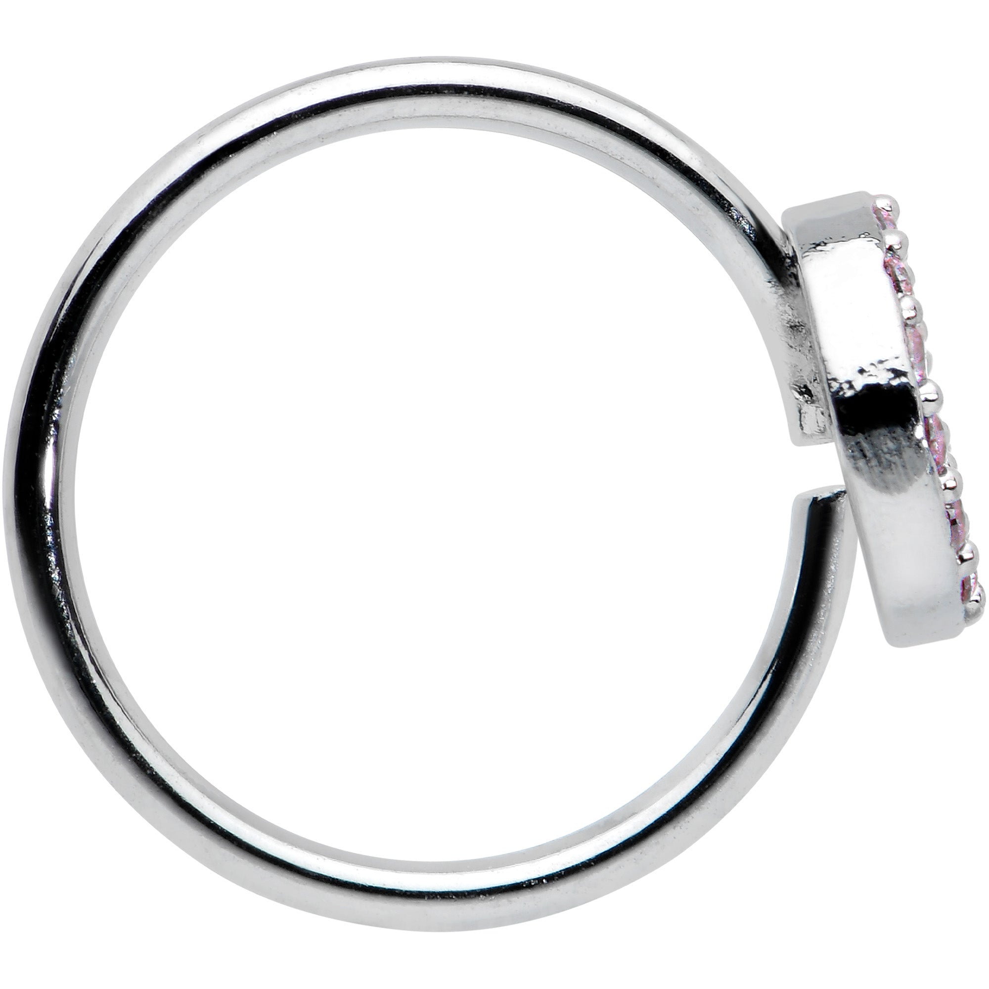 20G 5/16 Faint Pink Gem Retro Peace Sign Seamless Nose Hoop
