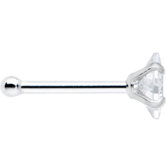 20G 1/4 Clear CZ Gem Square 3mm Simple Glam Nose Bone