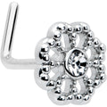 20G 7mm Clear Gem Epic Fabulous Flower L Shape Nose Ring