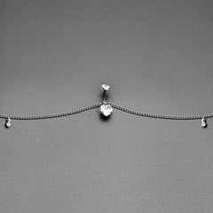 Clear Gem Double Heart Double Mount Belly Ring Belly Chain
