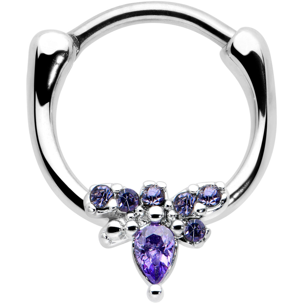 16G 5/16 Purple Gem Bee Glamour Cartilage Clicker