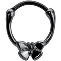 16G 3/8 Black Textured Simple Butterfly Cartilage Clicker