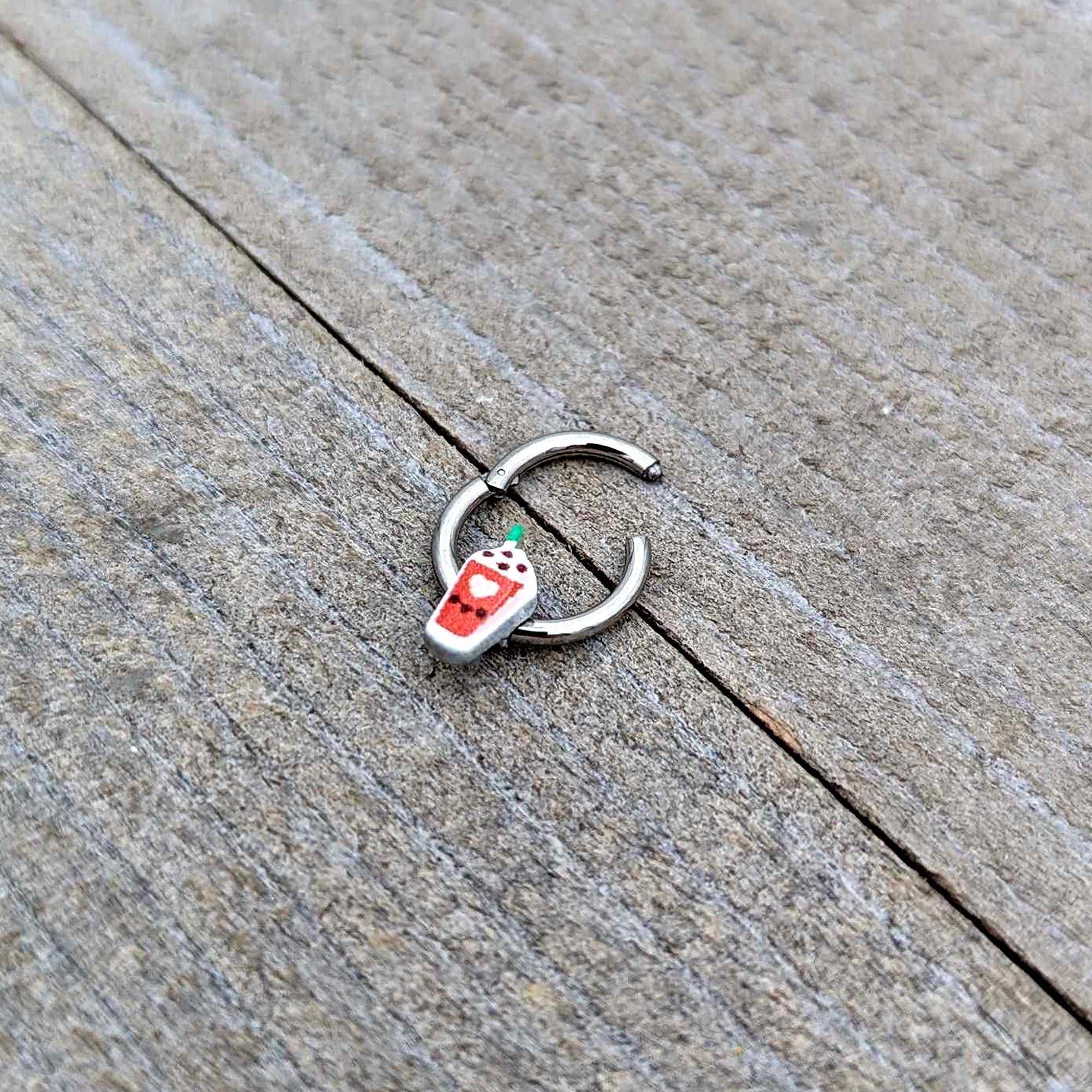 16G 5/16 Sweet Pumpkin Frappe Autumn Hinged Segment Ring
