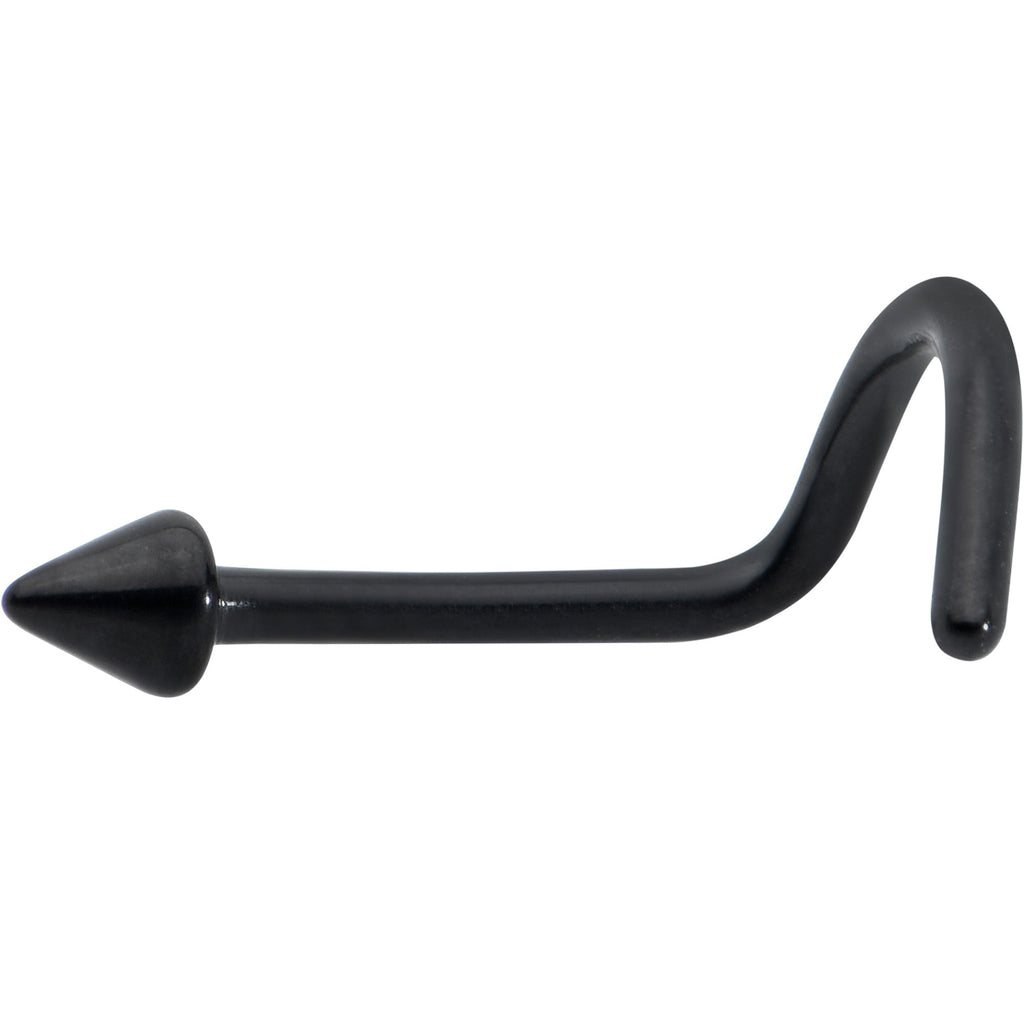 20G 1/4 Black ASTM F-136 Implant Grade Titanium Cone End Left Side Nose Screw