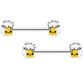 14G 9/16 Sweet Happy Beer St Patricks Barbell Nipple Ring Set
