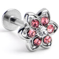 16G 5/16 Pink Radiant Blossom Flower Labret Monroe Tragus