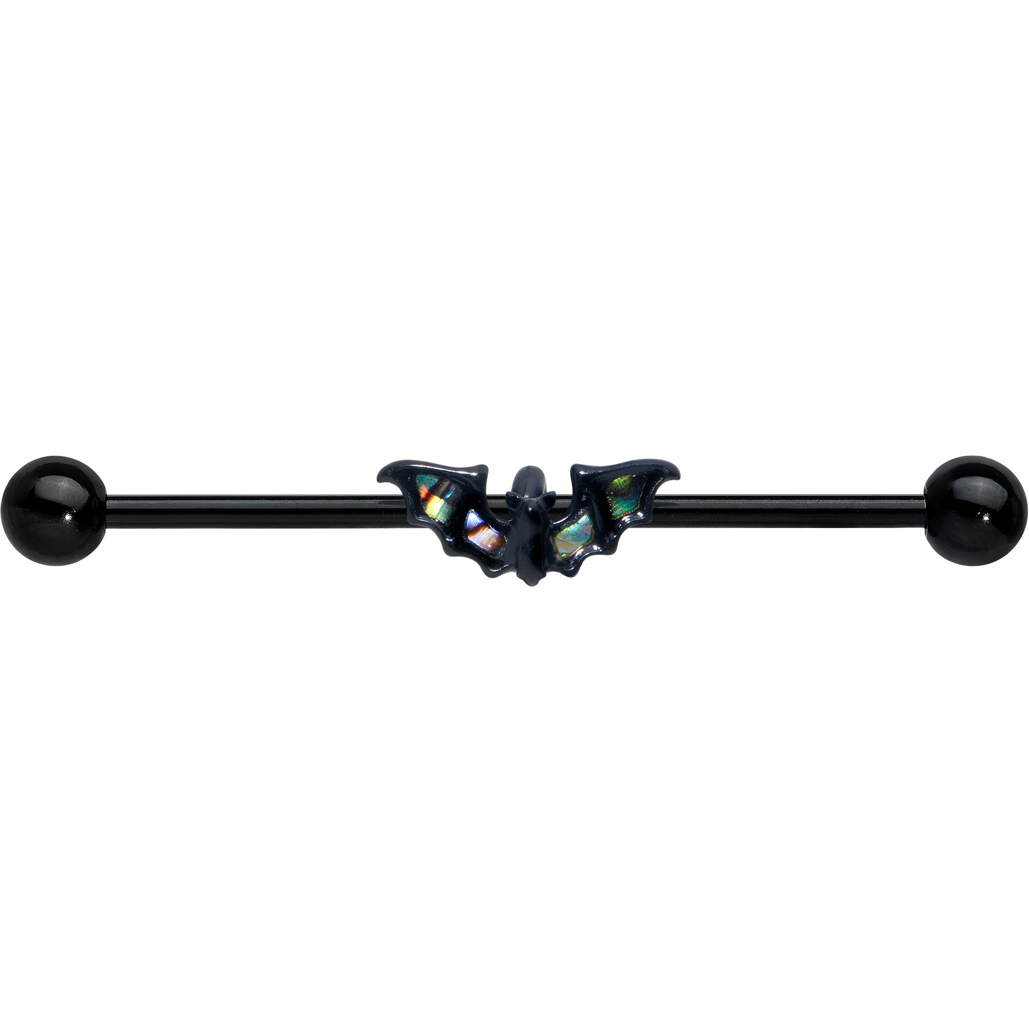 14G Flying Black Bat Industrial Barbell 38mm
