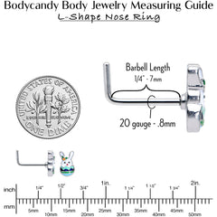 20G 7mm Easter Egg Bunny L Shape Nose Ring